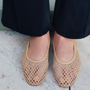 H&M Tan Open Weave Flats